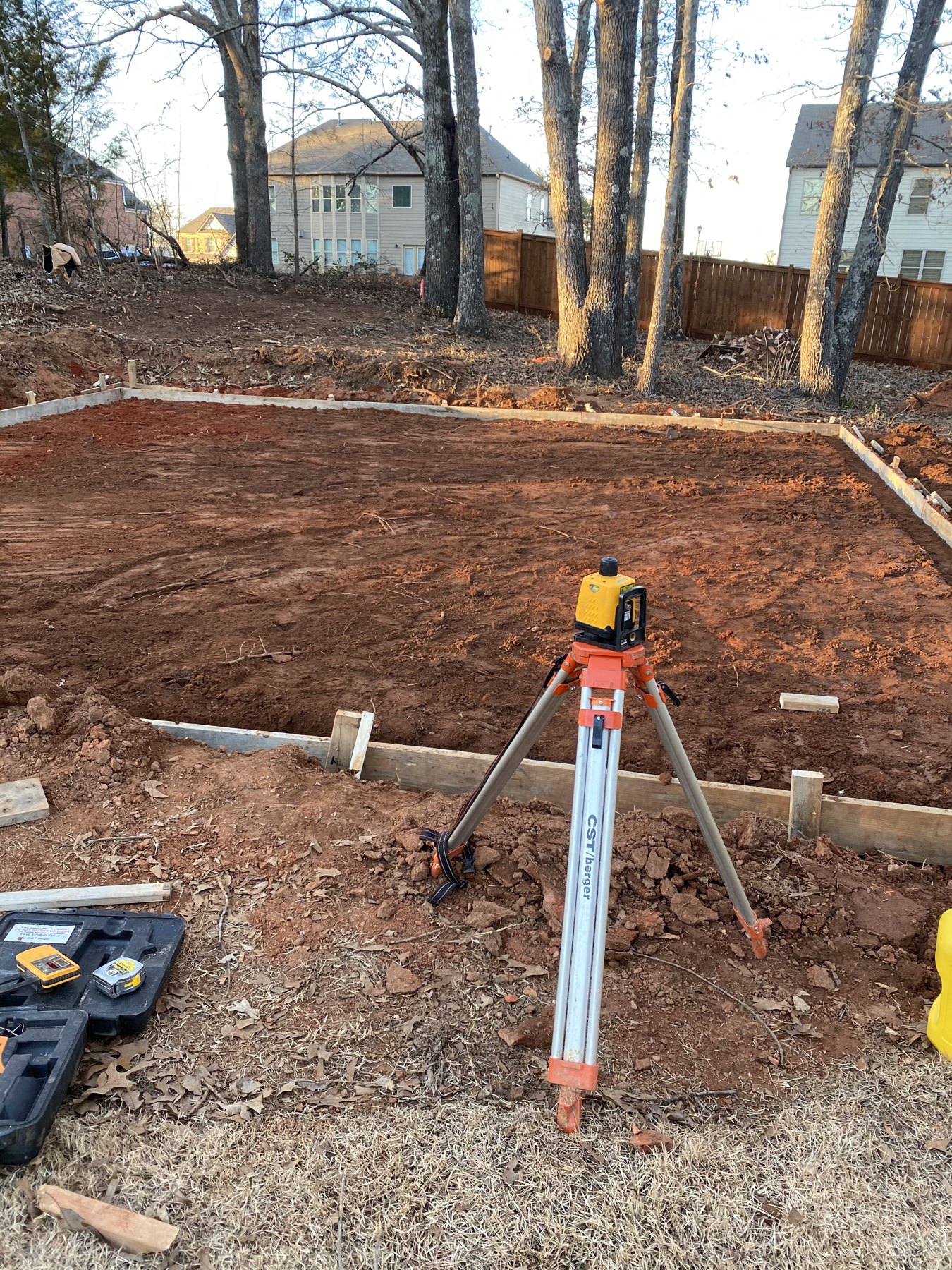 Curved walkway before concrete work photo 2 Curved walkway before photo 2 showing walkway concrete preparation by Colquitt Concrete in Georgia