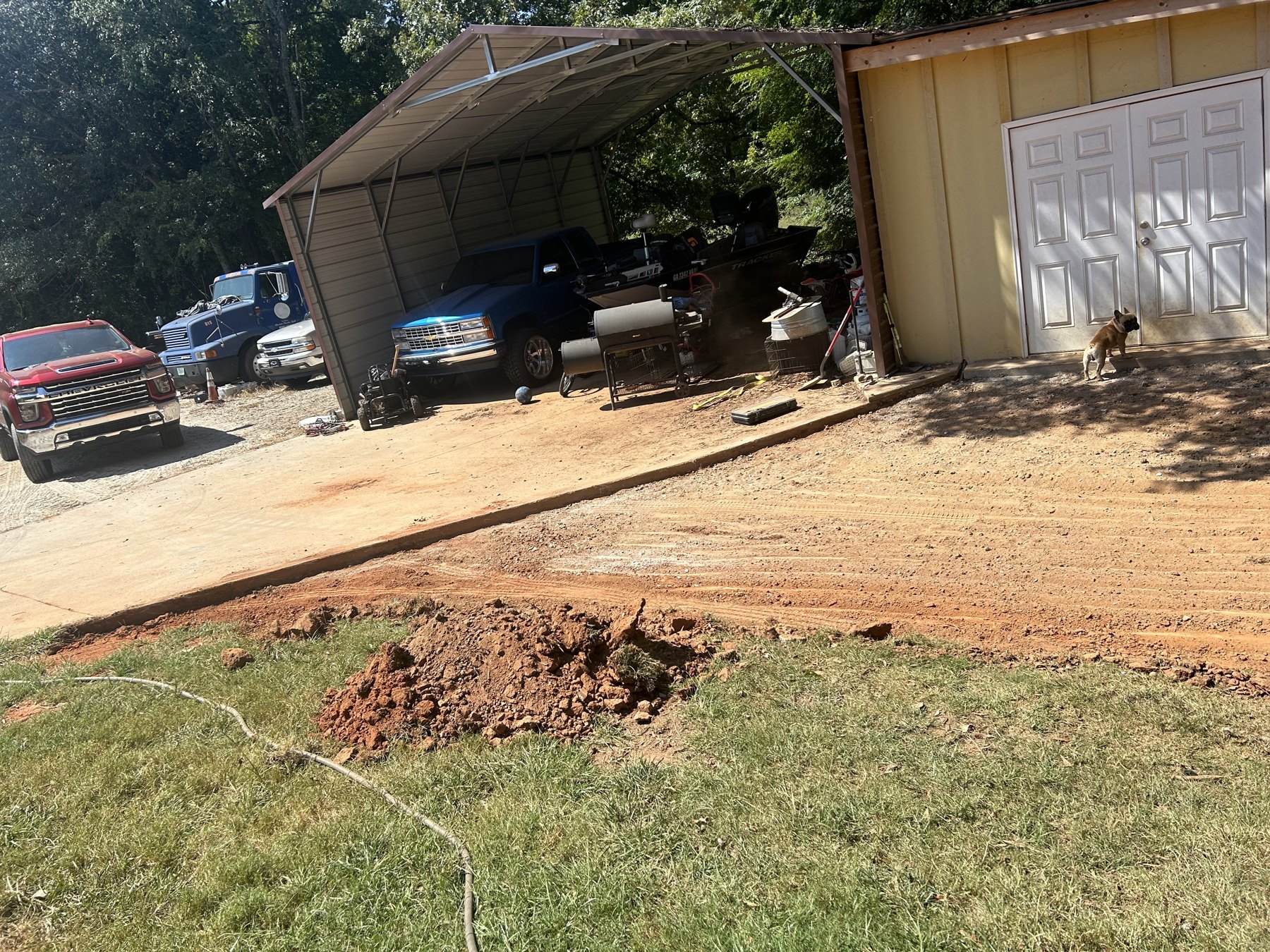 Shop apron and slab before photo 5 showing shop slab concrete preparation by Colquitt Concrete in Georgia